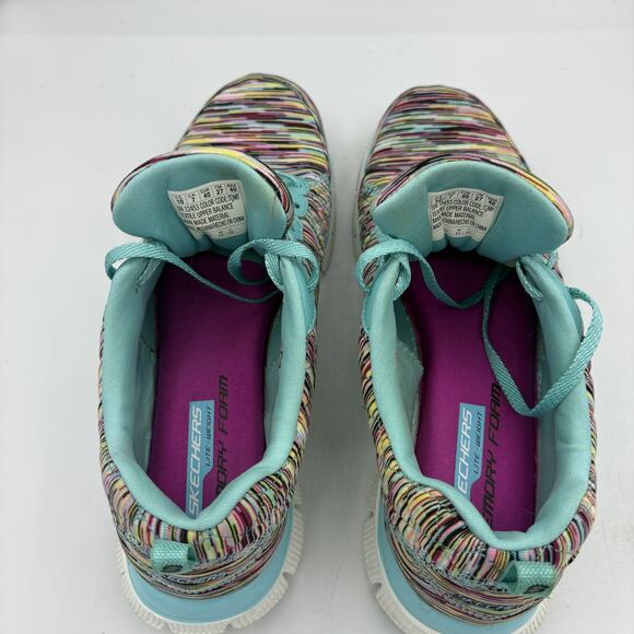 Skechers Lite Weight Shoes Womens Size 10 Multicolor Flex Sole Memory Foam Sneak - Picture 5 of 9